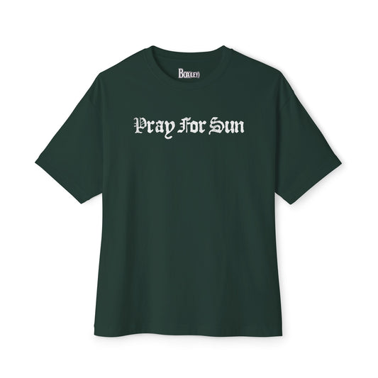 “Pray For Sun” Forest/White Oversized Tee