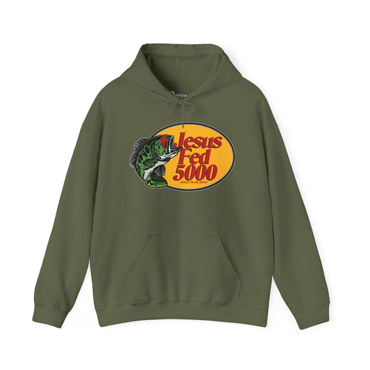 “Jesus Fed 5000” Military Green Hoodie