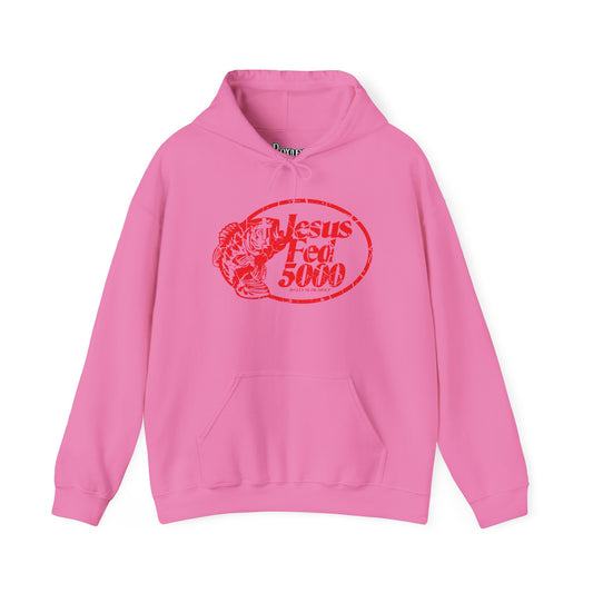 “Jesus Fed 5000” Azalea/Red Valentines Hoodie