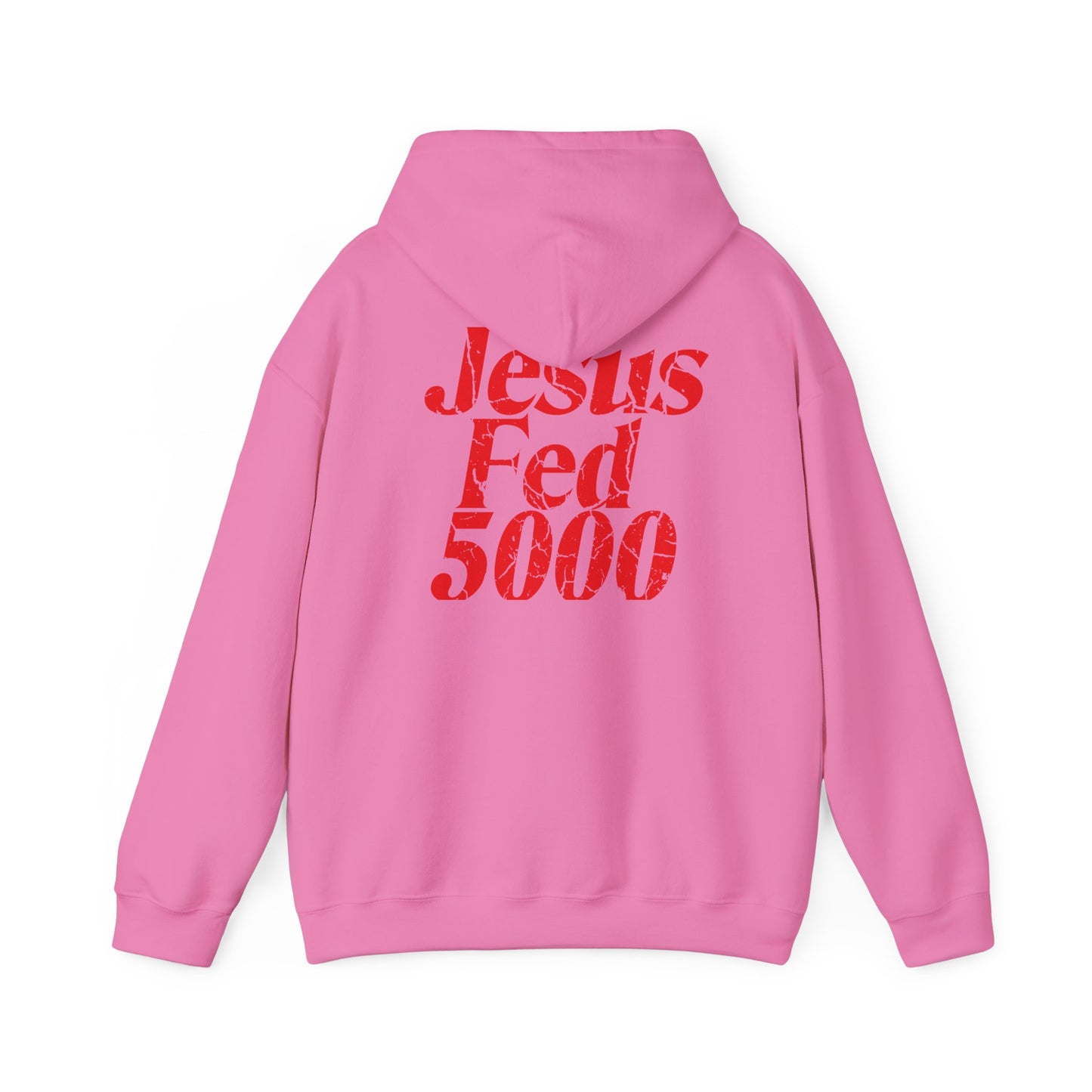 “Jesus Fed 5000” Azalea/Red Valentines Hoodie