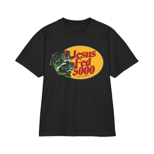 Jesus Fed 5000 Garment-Dyed Drop-Shoulder Black Tee
