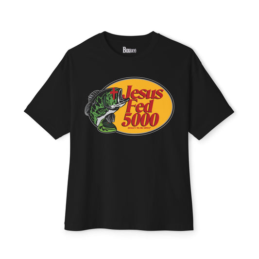 “Jesus Fed 5000” Black Oversized Tee