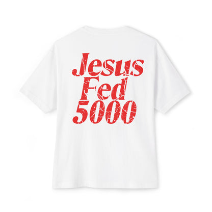 “Jesus Fed 5000” White/Red Tee