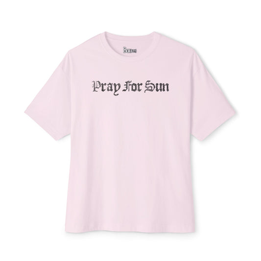 “Pray For Sun” Soft Pink/Black Oversized Tee