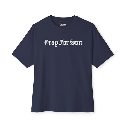 “Pray For Sun” Navy/White Oversized Tee